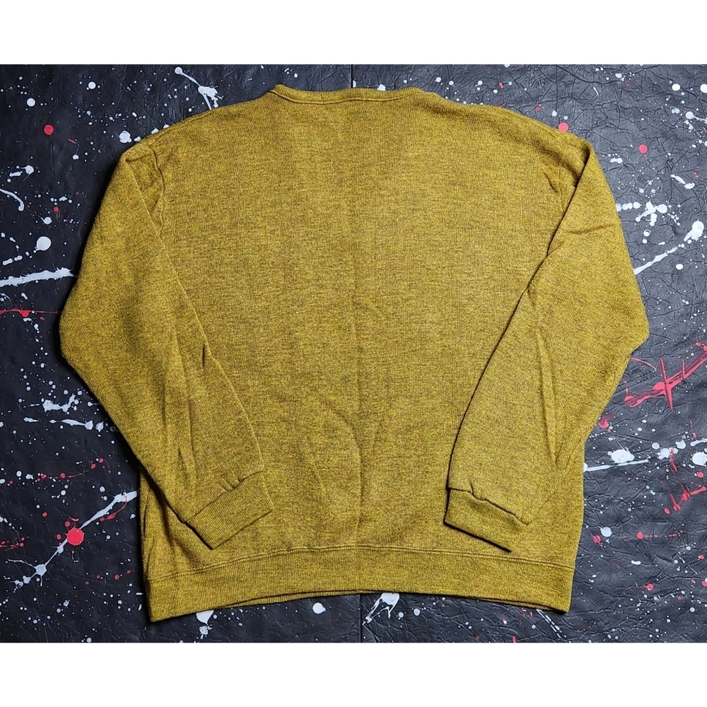 Vintage 1950s Champion men's mustard Roman Catholic basketball v-neck sweater XL - Picture 4 of 7